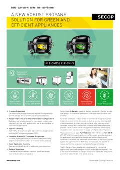  KLF-CNDS, R290, 220-240 V, 50 Hz & KLF-CNHS, R290, 115-127 V, 60 Hz Compressors