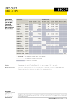 BD-P Compressors: CB/UL/VDE Approved Compressor – Electronic Unit Combinations