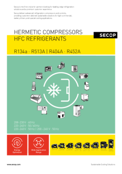 Hermetic Compressors, R134a · R513A, R404A · R452A