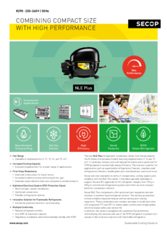 NLE Plus Compressors, R290, 220-240 V, 50 Hz 