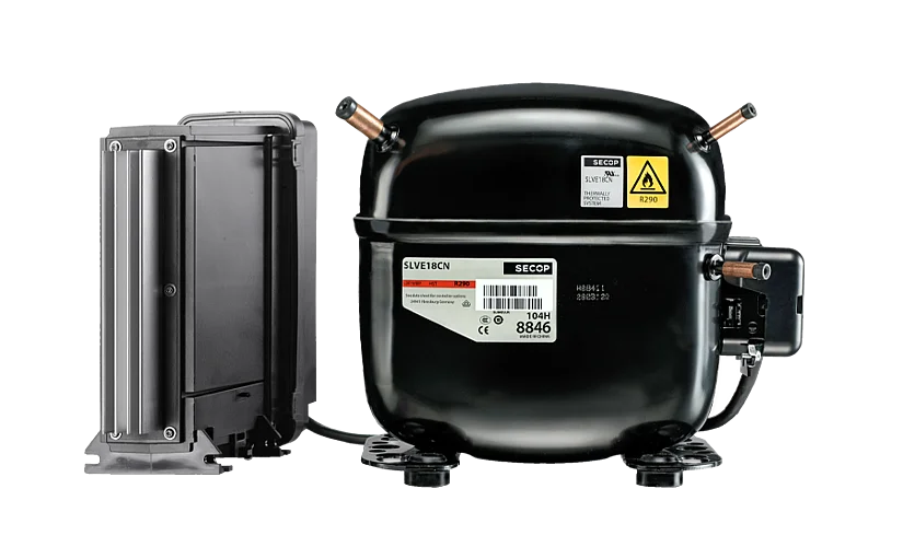 Secop SLV/SLVE variable-speed compressor, hermetic refrigeration compressor for AC voltage