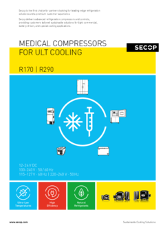 Medical Compressors for ULT Cooling, R170, R290