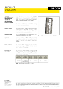 AC/DC Converter Electronic Unit 101N0510 Hardware and Software Update