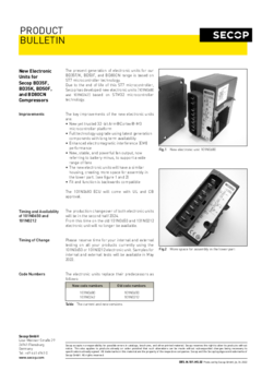 New Electronic Units (101N0680, 101N0242) for Secop BD35F, BD35K, BD50F, and BD80CN Compressors