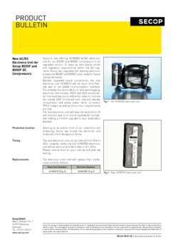 New AC/DC Electronic Unit for BD35F and BD50F DC Compressors