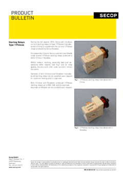 Starting Relays Type 117U6xxx