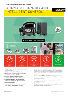 NLVE-CN Compressors, R290, 220-240 V, 50/60 Hz, Core Functions Controllers, VDE Certified