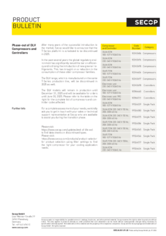 Phase-out of DLV Compressors and Controllers