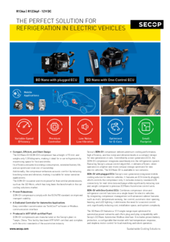 BD Nano EV (Electric Vehicles), R1234yf, R134a, 12 V DC