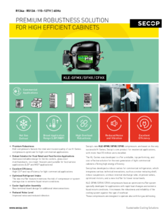 KL-Series Compressors (KLE-GFMX/GFHX/CFHX), R134a, R513, 115–127 V, 60 Hz