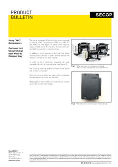 Secop “PBC” Compressors – Electronic Unit Colour Change from White to Charcoal Grey