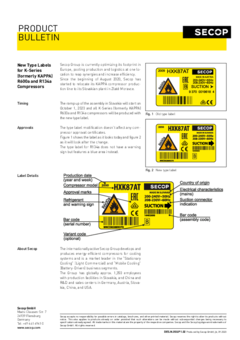 New Type Labels for K-Series (formerly KAPPA) R600a and R134a Compressors