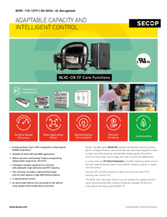 NLVE-CN Compressors, R290, 115-127 V, 50/60 Hz, Core Functions Controllers, UL Recognized