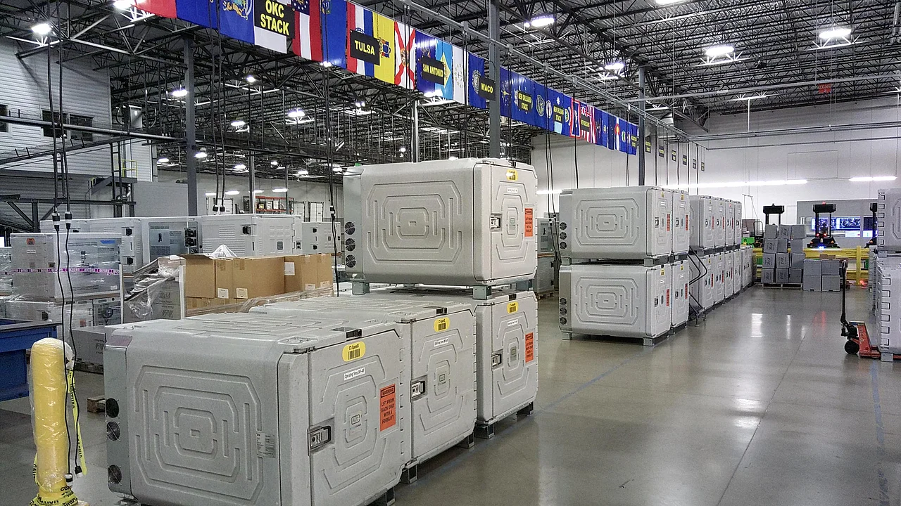 Coldtainer in Morris & Dickson warehouse ready for various destinations