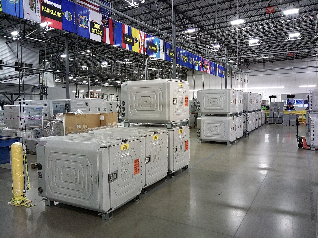 Coldtainer in Morris & Dickson warehouse ready for various destinations