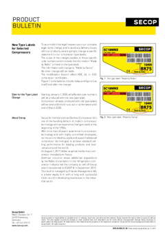 New Type Labels for Selected Compressors