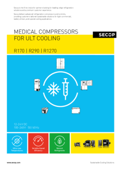 Medical Compressors for ULT Cooling, R170, R290