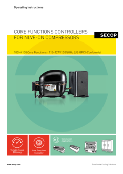 NLVE-CN Compressors – 105N4100 (115-127 V, 50/60 Hz, US GFCI-Conformity) Core Functions Controllers