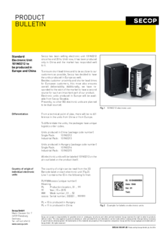 Standard Electronic Unit 101N0212 to be Produced in Europe and China