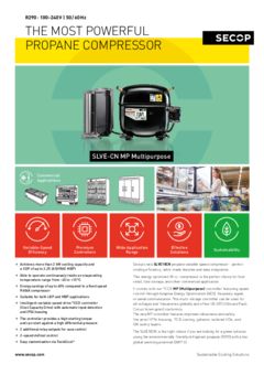 SLVE18CN Compressor, R290, 100-240 V, 50/60 Hz, Multipurpose Controller